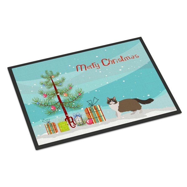 Carolines Treasures 24 x 36 in. Ragdoll No.1 Cat Merry Christmas Indoor or Outdoor Mat CK4692JMAT - main